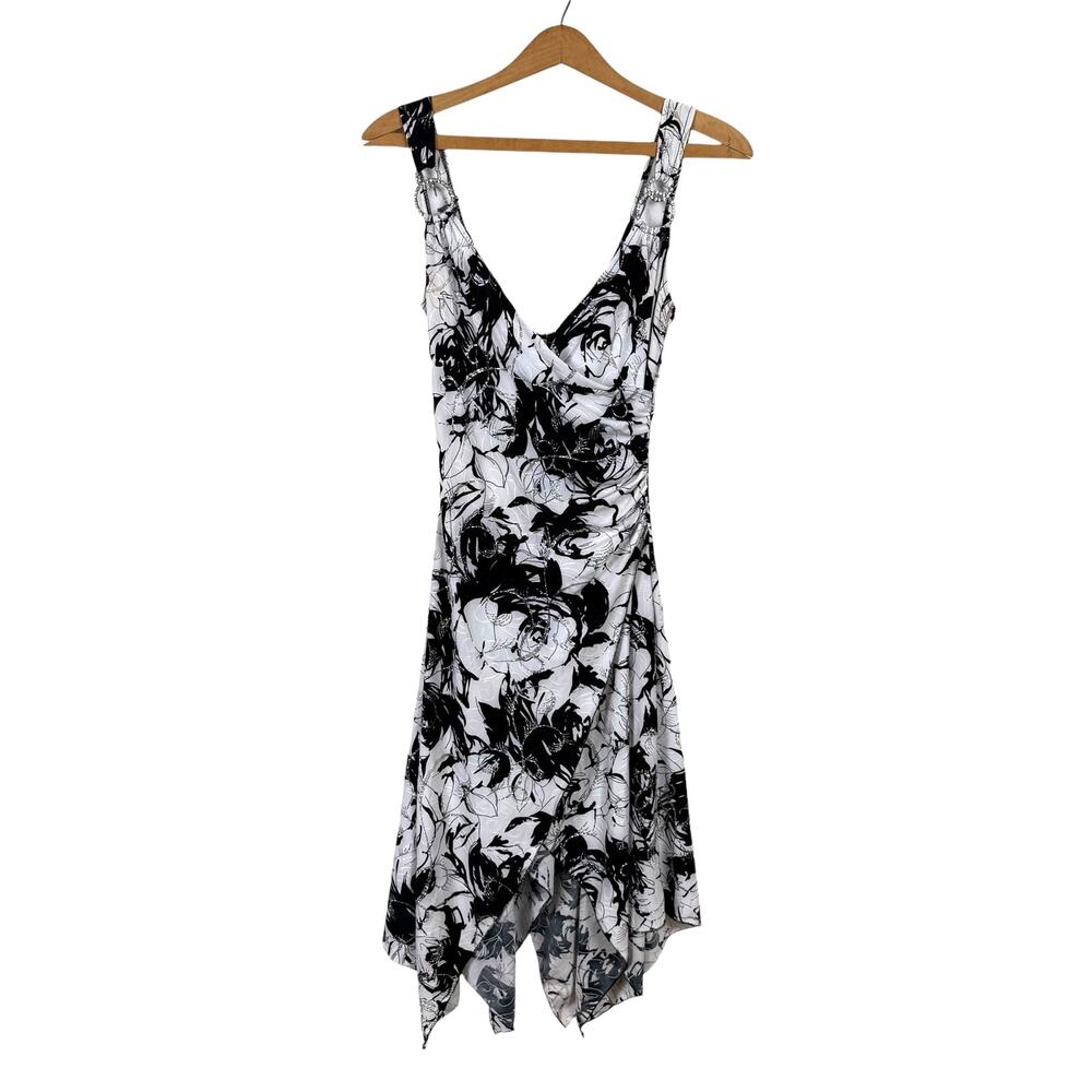 Janine London Paris New York Dress Size XSmall Asymmetrical Floral Wedding Guest